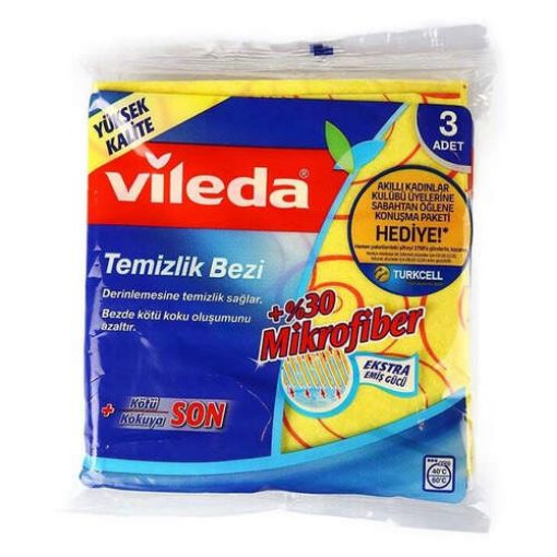 VİLEDA TEMİZLİK BEZİ %30 MİKROFİBERLİ 3 LÜ. ürün görseli