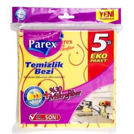 PAREX TEMİZLİK BEZİ 5 Lİ %30 MİKROFİBERLİ SARI. ürün görseli