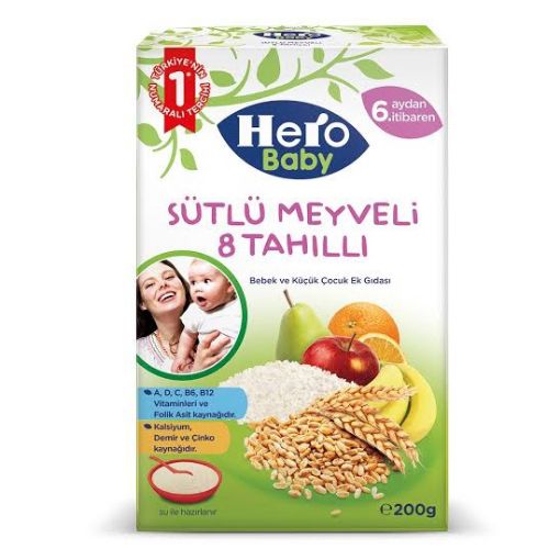 HERO BABY 200 GR SÜTLÜ KIRM.MEY.8 TAHILLI. ürün görseli