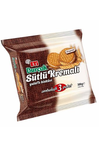 ETİ BURÇAK 3'LÜ PK SÜTLÜ KREMALI 300 GR. ürün görseli