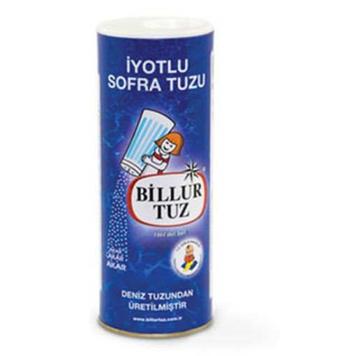 BİLLUR KRT TUZLUKLU 125 GR İYOTLU SOFRA TUZU. ürün görseli