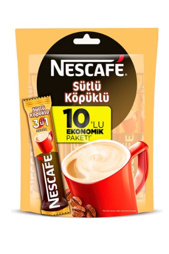 NESCAFE 10 LU PKT 3 Ü 1 ARADA SÜTLÜ KÖP. 180 GR. ürün görseli