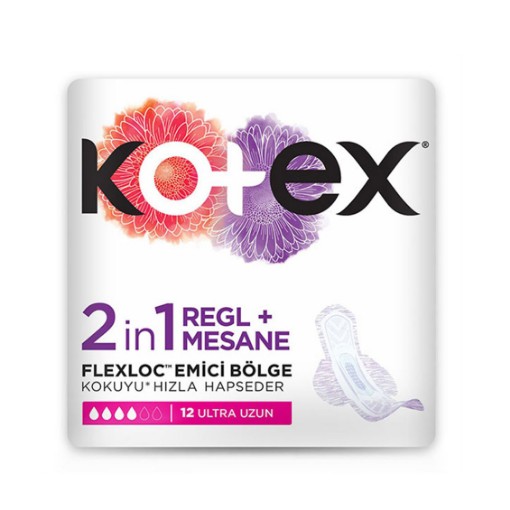 KOTEX REGL+MESANE PEDİ 12 Lİ UZUN. ürün görseli