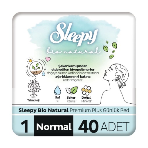 SLEEPY PED GÜNLÜK BİO NATUREL NORMAL 40 LI. ürün görseli