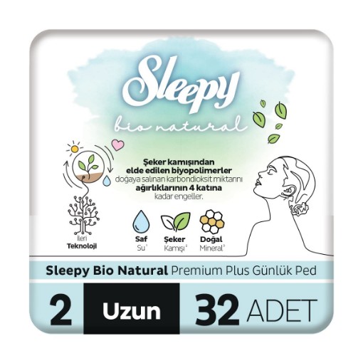 SLEEPY PED GÜNLÜK BİO NATUREL UZUN 32 Lİ. ürün görseli