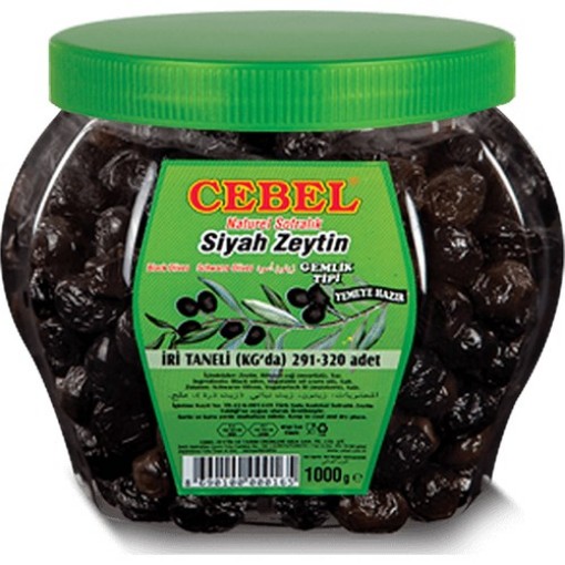 CEBEL SİYAH ZEYTİN 1000 GR PET İRİ TANE 291-320. ürün görseli